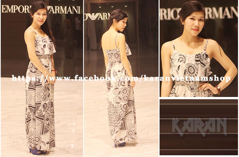 Đầm Maxi Hoa Văn Cá Tính KRDM09