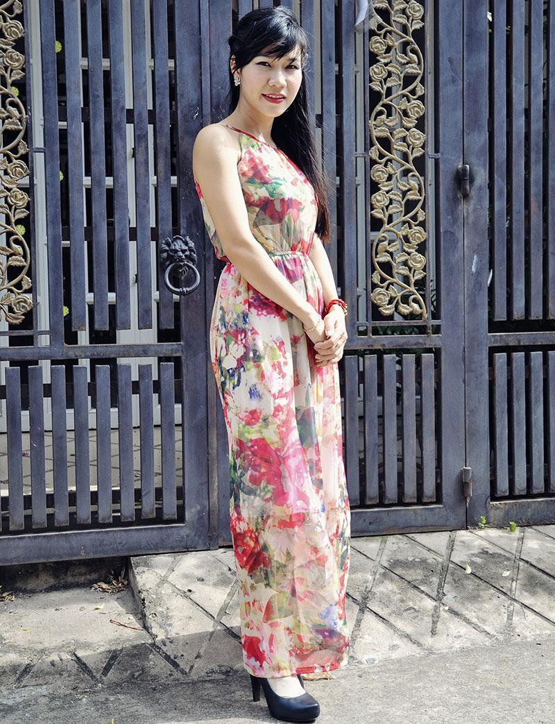 Đầm Maxi Vệt Màu KRDM17