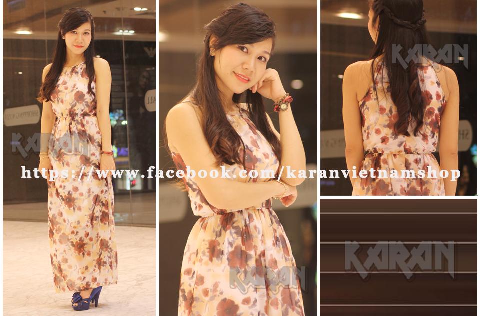 Đầm Maxi Voan Nâu Huyền Bí KRDM08