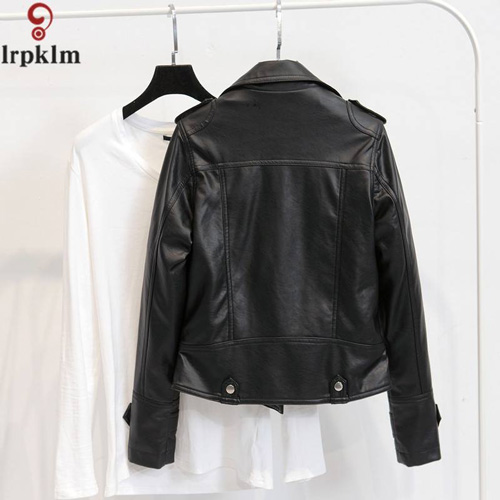 Áo khoác da nữ cổ bẻ sành điệu KRAN12