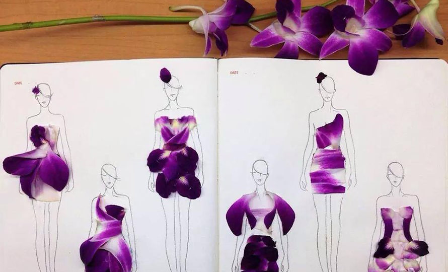 Ngẫu hứng xé cánh hoa làm... váy