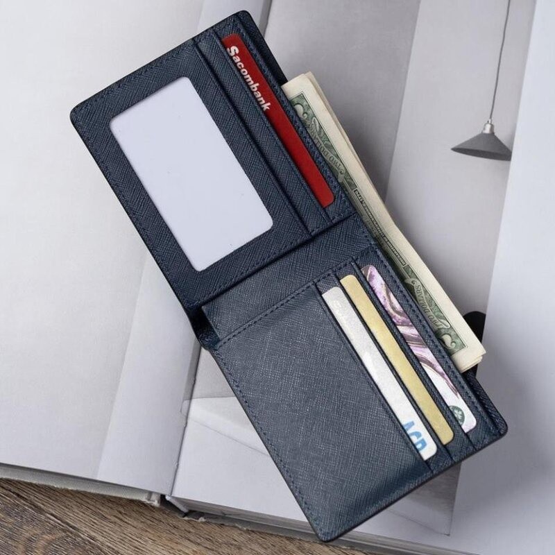 Ví da bò Saffiano nhập khẩu