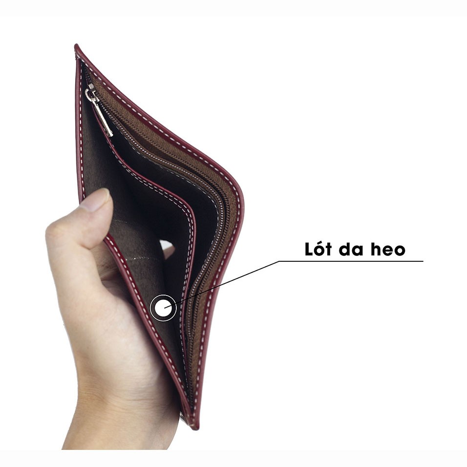 Ví da bò hạt dáng ngang, đứng