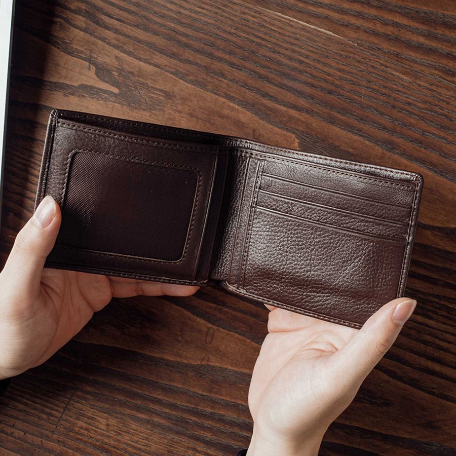 Ví da bò hạt dáng ngang, đứng