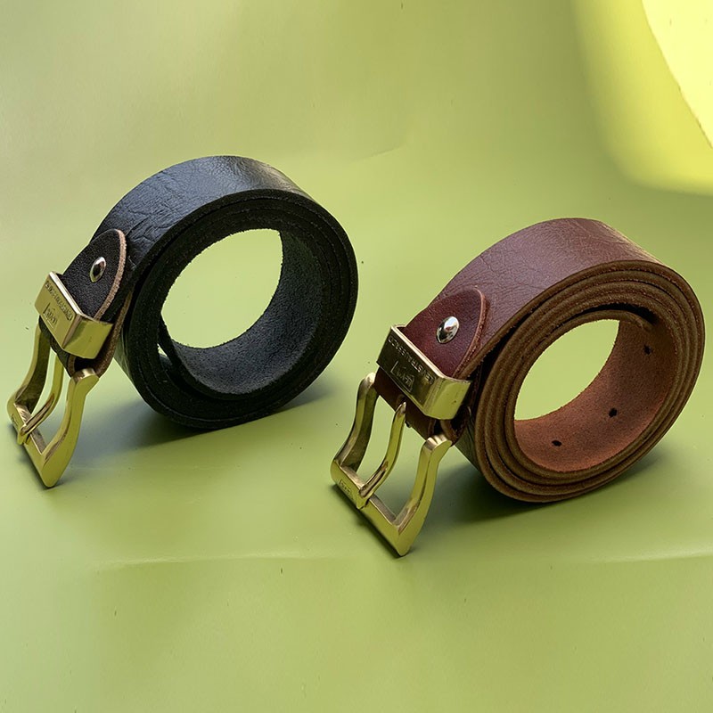 Thắt lưng nam da Latigo đầu đồng