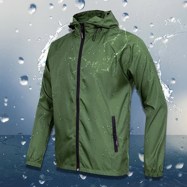 Áo khoác dù nam chống thấm làm balo 2 trong 1 có nón