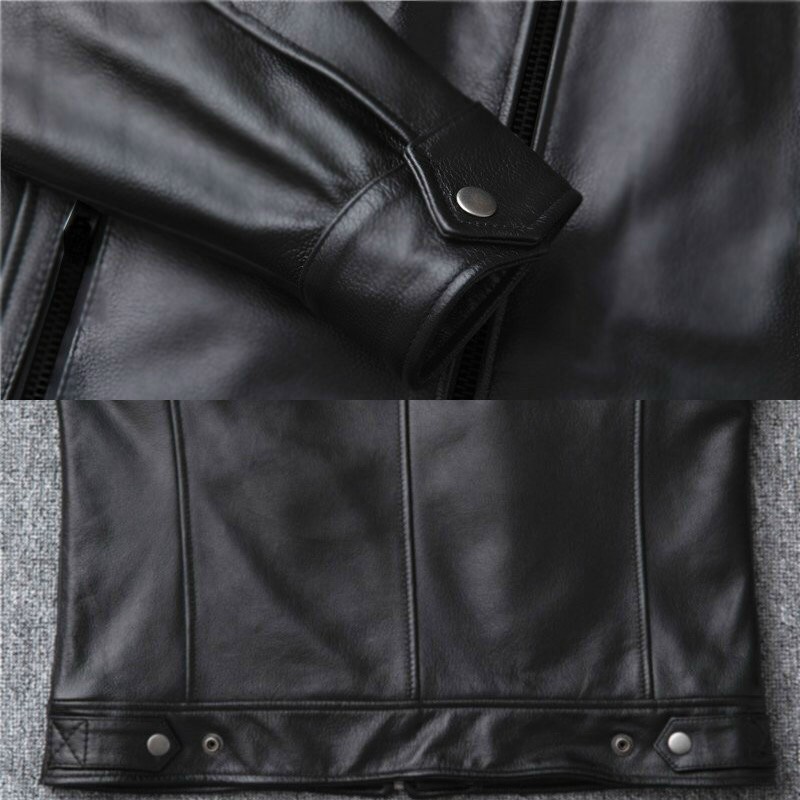 Áo khoác da nam cổ đứng AKN256