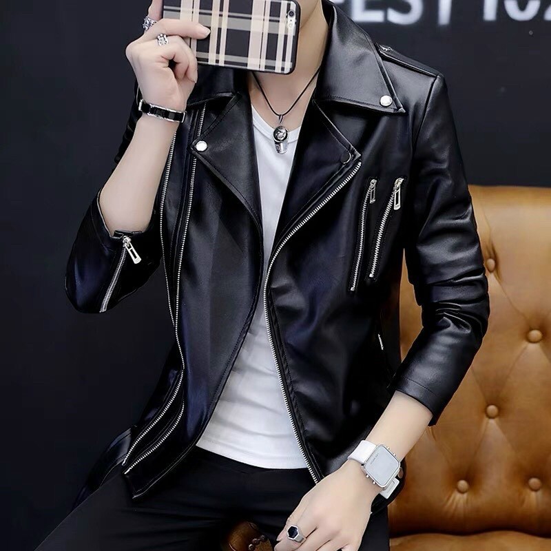 Áo khoác da nam biker AKN255