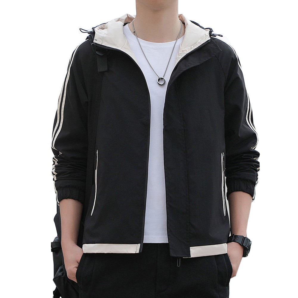 Áo khoác dù bomber nam có nón trùm phong cách nam tính