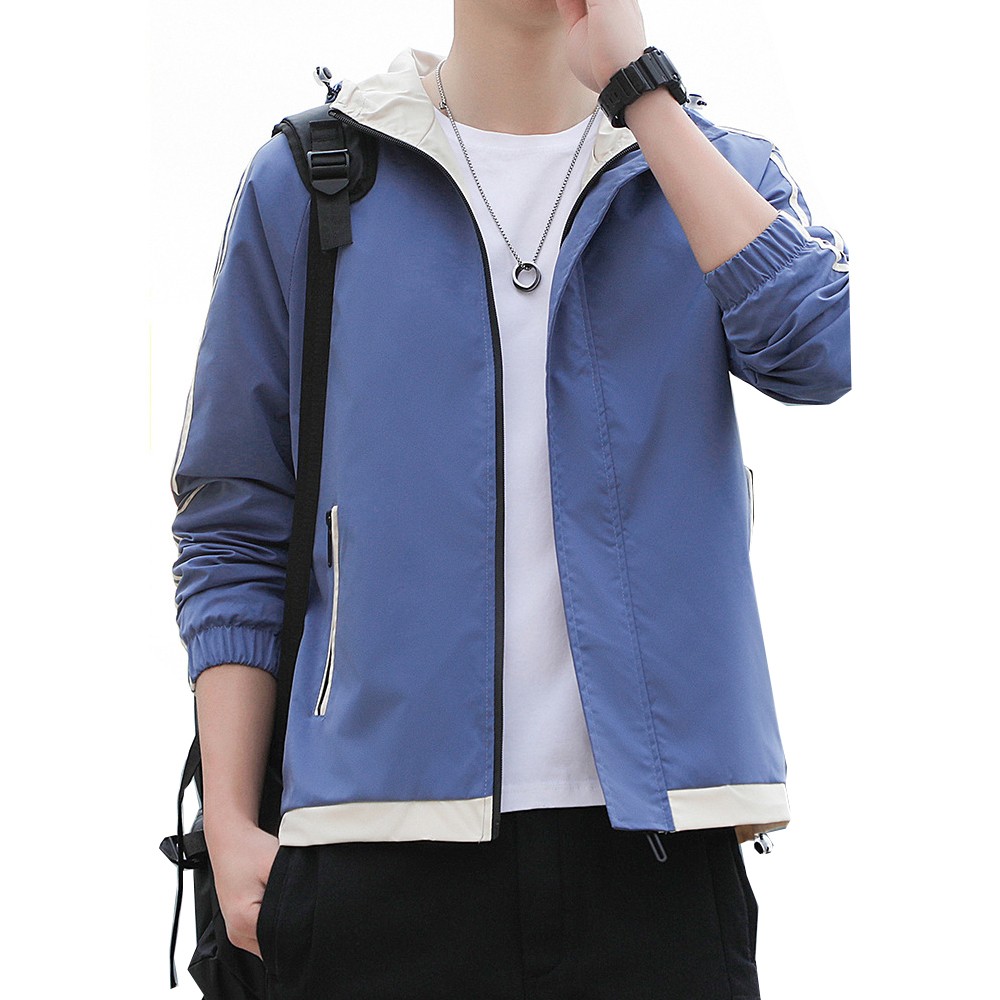 Áo khoác dù bomber nam có nón trùm phong cách nam tính