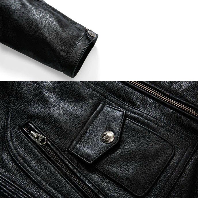 Áo khoác da nam cổ trụ AKN261