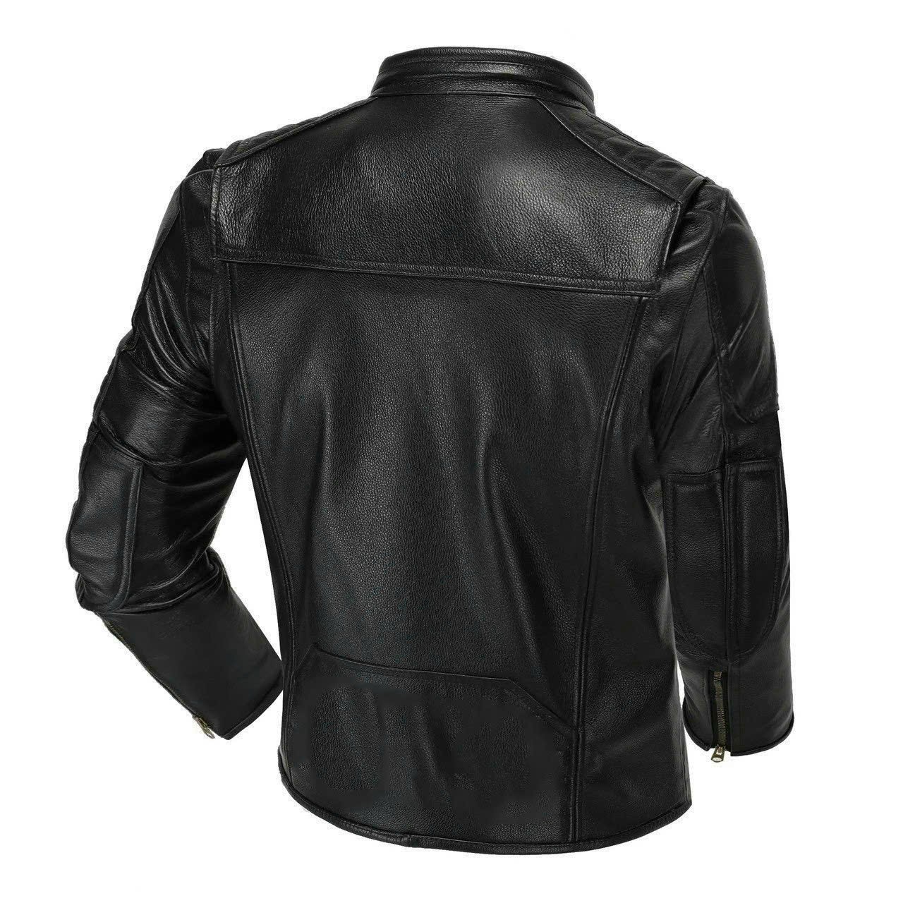 Áo khoác da nam cổ trụ lót dù AKN264