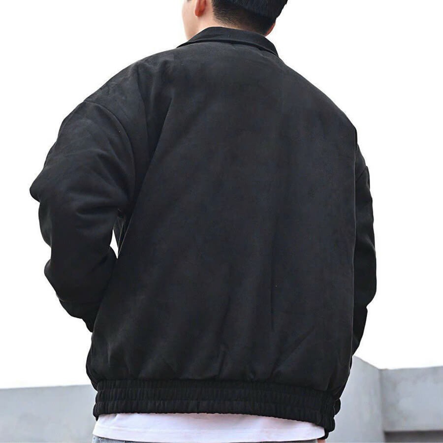 Áo khoác bomber da lộn nam
