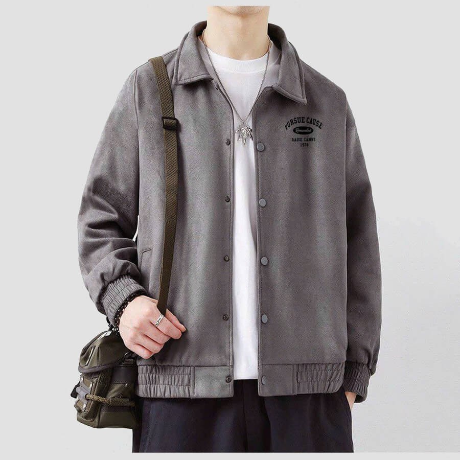 Áo khoác bomber da lộn nam