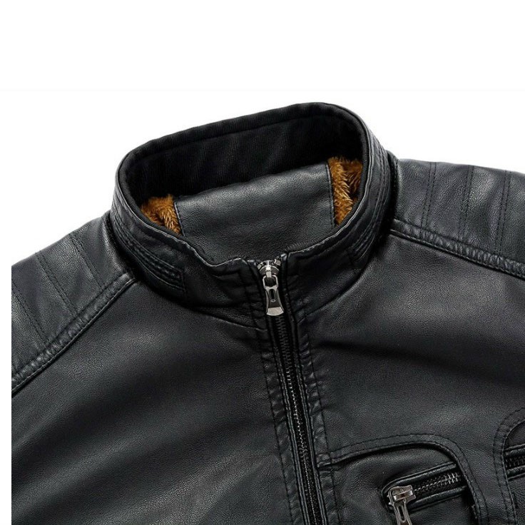 Áo khoác da nam lót lông AKN267