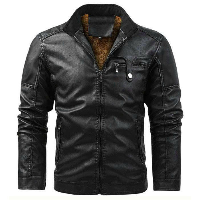 Áo khoác da nam lót lông AKN267