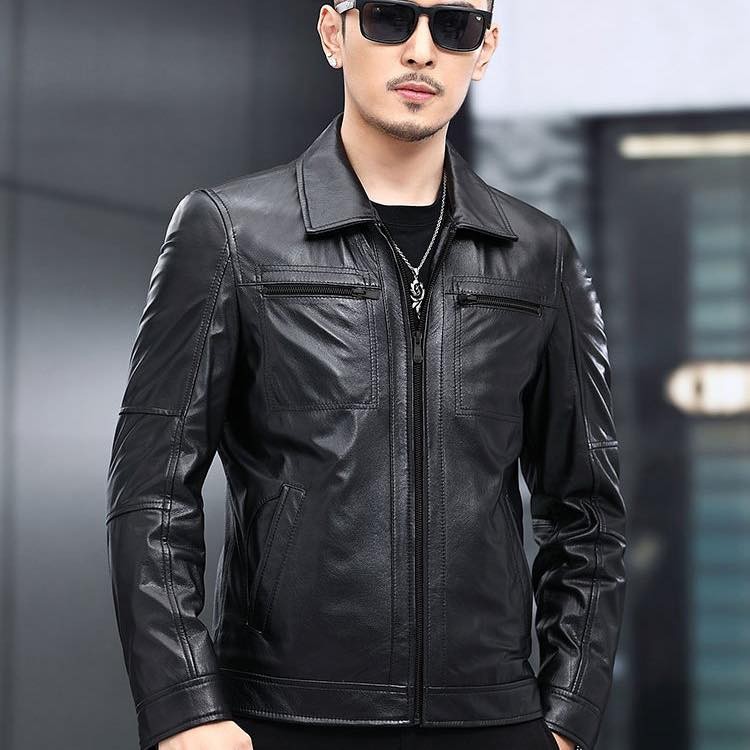 Áo khoác da nam cổ bẻ chuẩn men AKN268