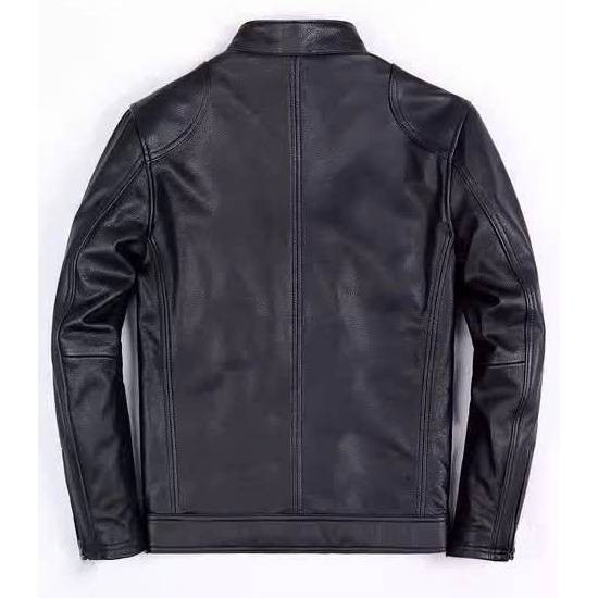 Áo Khoác Da Nam Karan Black Force Cổ Đứng Khóa Kéo