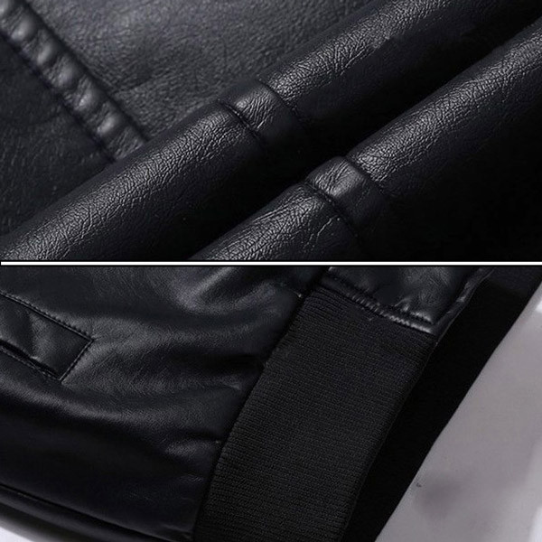 Áo khoác da nam lót lông AKN88