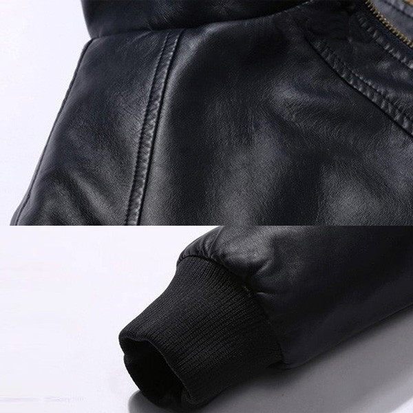 Áo khoác da nam lót lông AKN88