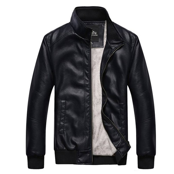 Áo khoác da nam lót lông AKN88