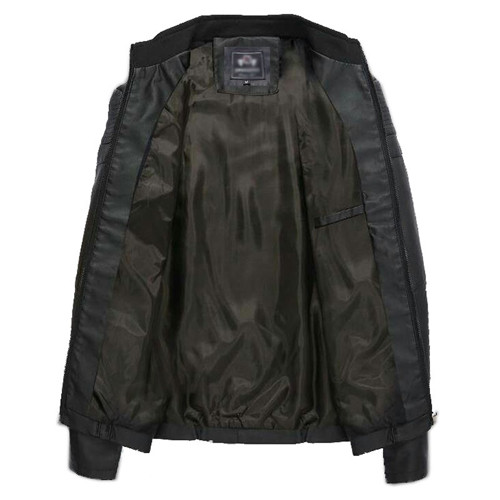 Áo khoác da cổ trụ dây kéo túi AKN133