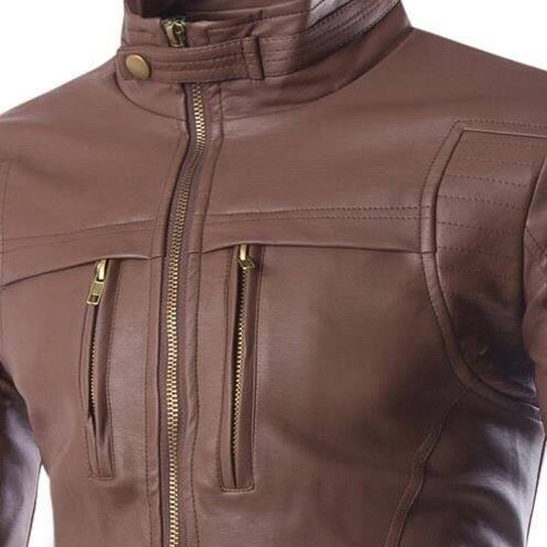 Áo khoác da nam cổ trụ KRAKN137