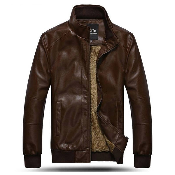 Áo khoác da cao cấp lót lông cổ đứng