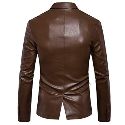 Áo khoác da nam cổ Vest nâu hot 2022 AKN228