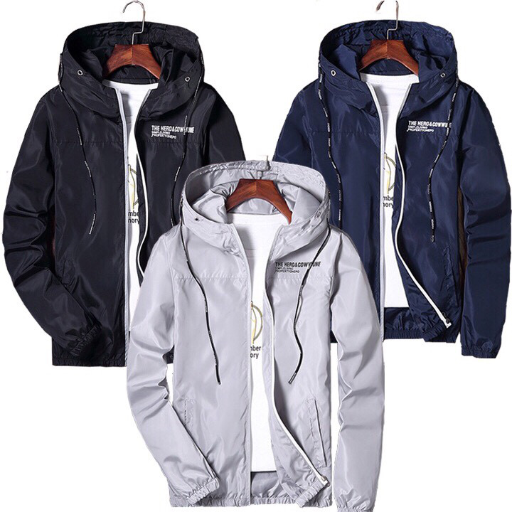 Áo khoác dù nam có nón xếp gọn