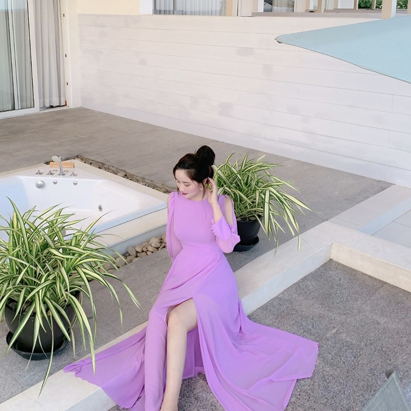 Đầm maxi voan dự tiệc M38