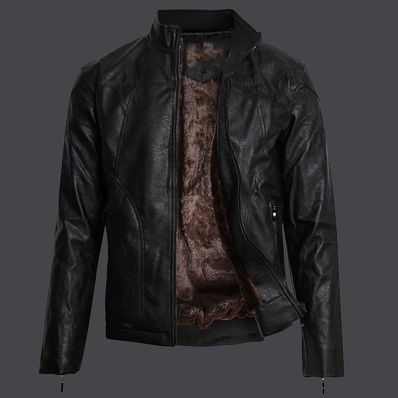 Áo khoác da nam lót lông phong cách Hàn Quốc