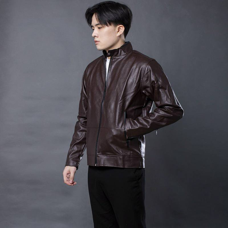 Áo khoác da nam cổ trụ AKN243