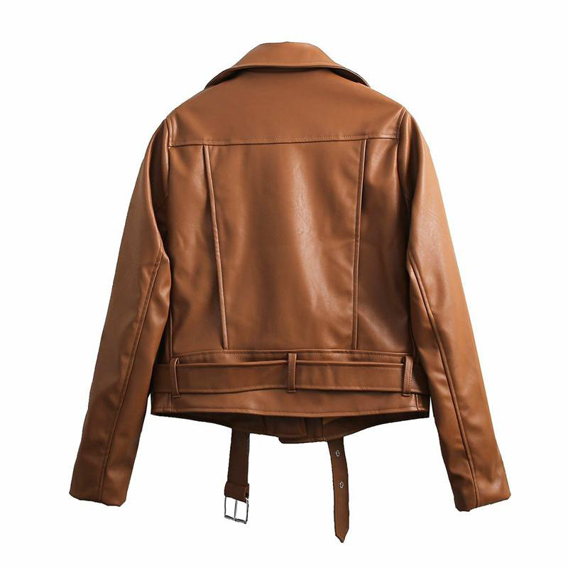 Áo khoác da nữ đẹp cổ bẻ Hot Trend NU42