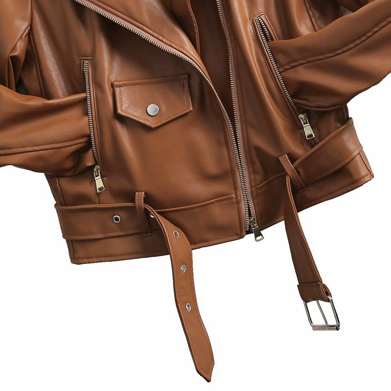 Áo khoác da nữ đẹp cổ bẻ Hot Trend NU42