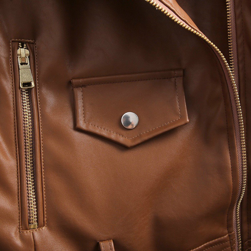 Áo khoác da nữ đẹp cổ bẻ Hot Trend NU42