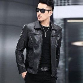 Áo khoác da nam cổ bẻ chuẩn men AKN268