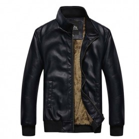 Áo khoác da nam lót lông AKN88