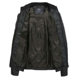 Áo khoác da cổ trụ dây kéo túi AKN133