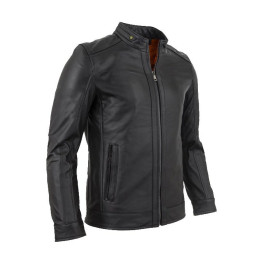 Áo khoác da nam cổ trụ lót lông cao cấp