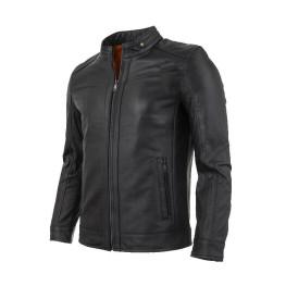 Áo khoác da nam cổ trụ lót lông cao cấp