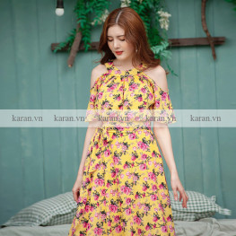 Đầm maxi voan hoa M39