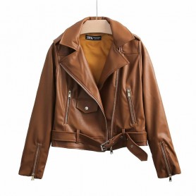 Áo khoác da nữ đẹp cổ bẻ Hot Trend NU42
