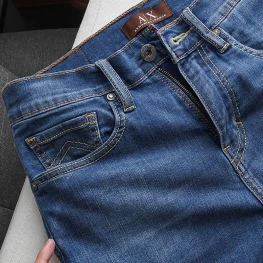 Quần Shorts Jeans Slim Straight Leg KRQJN167